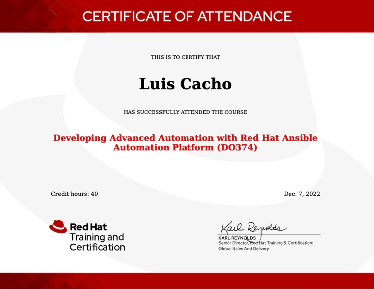 Red Hat - DO374 - Red Hat Ansible Automation Platform 2.0