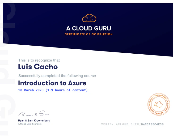 A Cloud Guru - Introduction to Azure