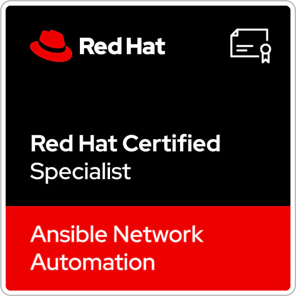 Red Hat - Red Hat Certified Specialist in Ansible Network Automation - 2022/01/17