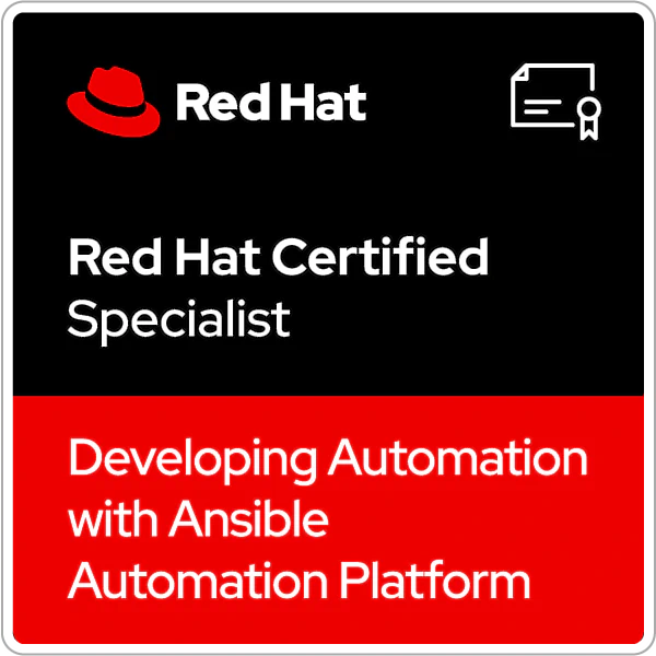 Red Hat - Red Hat Certified Specialist in Developing Automation with Ansible Automation Platform - 2022/12/08